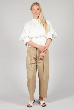 Puff Sleeve Shirt in Latte