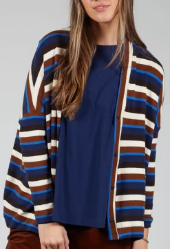 Pula Stripe Cardigan in Cannella