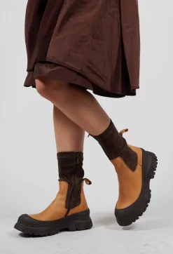Pull On Ankle Boots in Gasoline Sabbia and Cam Str Chocolate