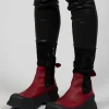 Pull On Ankle Boots in Gasoline Rosso and Cam Stretch Nero