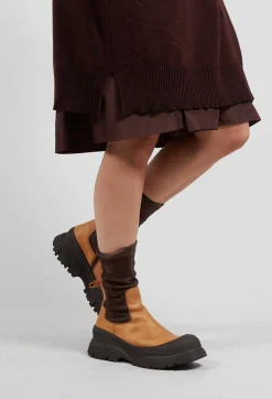 Pull On Ankle Boots in Gasoline Sabbia and Cam Str Chocolate