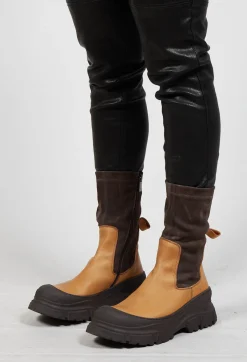 Pull On Ankle Boots in Gasoline Sabbia and Cam Str Chocolate