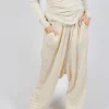 Pull On Crinkle Trousers in Bone