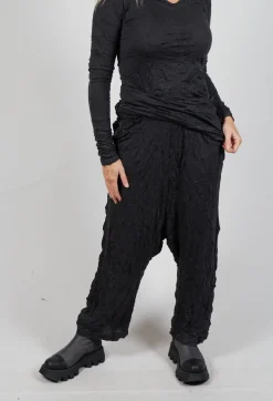 Pull On Crinkle Trousers in Slate