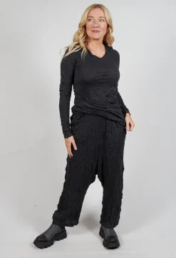 Pull On Crinkle Trousers in Slate