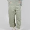 Pull On Cropped Fit Trousers in Defender