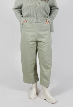 Pull On Cropped Fit Trousers in Defender