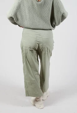 Pull On Cropped Fit Trousers in Defender
