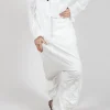Pull On Drop Crotch Trousers in Starwhite