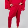 Pull on Drop Crotch Trousers in Cardinal Cloud