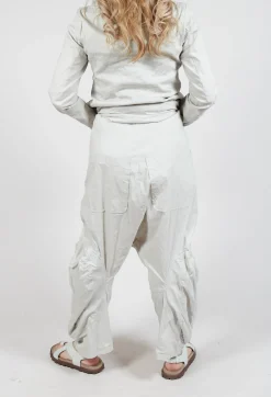 Pull On Drop Crotch Trousers in Moon