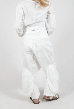 Pull On Drop Crotch Trousers in Starwhite