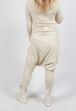 Pull on Drop Crotch Trousers in Bone