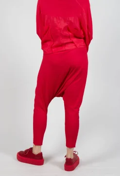 Pull on Drop Crotch Trousers in Cardinal Cloud