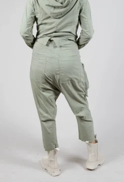 Pull On Drop Crotch Trousers with Cargo Pocket in Defender