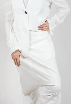 Pull On Drop Crotch Trousers in Starwhite