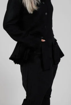 Pull On Drop Crotch Trousers in Black Stripe
