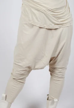 Pull on Drop Crotch Trousers in Bone