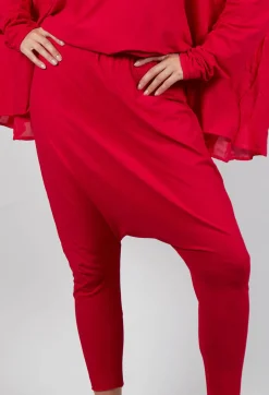 Pull on Drop Crotch Trousers in Cardinal Cloud
