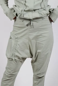 Pull On Drop Crotch Trousers with Cargo Pocket in Defender