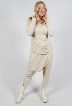 Pull on Drop Crotch Trousers in Bone