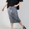 Pull On Fitted Skirt in Black print