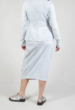 Pull On Fitted Skirt in Grey Print