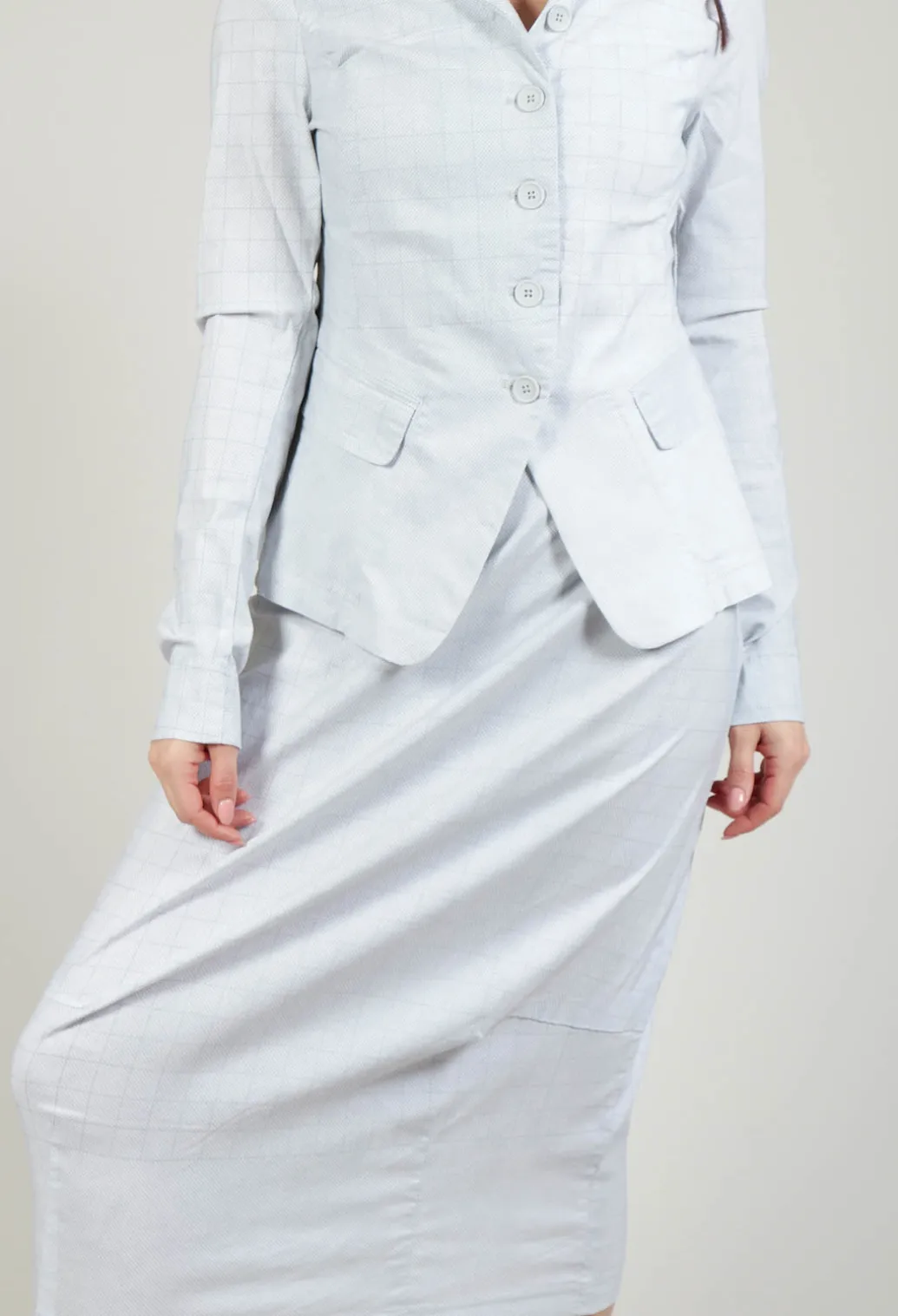 Pull On Fitted Skirt in Grey Print
