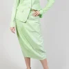 Pull On Fitted Skirt in Lime Print