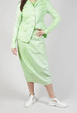 Pull On Fitted Skirt in Lime Print