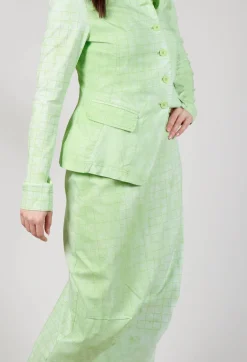 Pull On Fitted Skirt in Lime Print