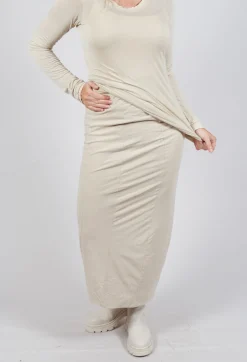 Pull on Midi Skirt in Bone