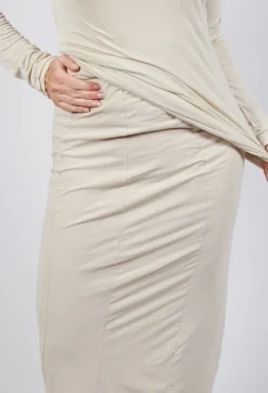 Pull on Midi Skirt in Bone