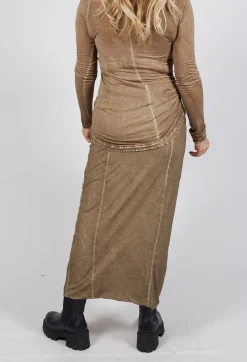Pull on Midi Skirt in Camel Cloud