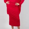 Pull on Midi Skirt in Cardinal Cloud