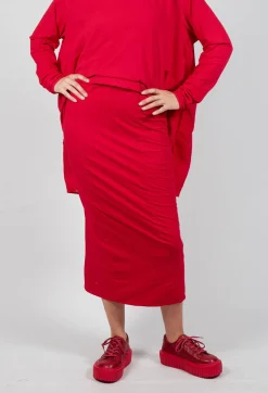 Pull on Midi Skirt in Cardinal Cloud