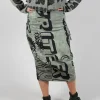 Pull On Pencil Skirt in Defender Big Print