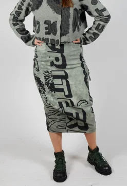 Pull On Pencil Skirt in Defender Big Print