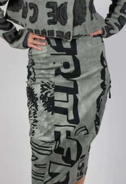 Pull On Pencil Skirt in Defender Big Print