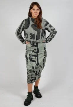 Pull On Pencil Skirt in Defender Big Print