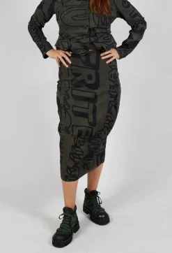Pull On Pencil Skirt in Jungle Big Print