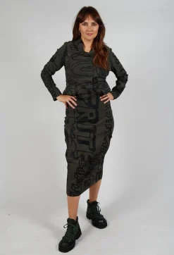 Pull On Pencil Skirt in Jungle Big Print
