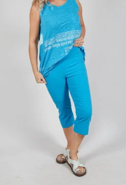 Pull On Pleat Front Trousers in Malibu