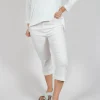 Pull On Pleat Front Trousers in Offwhite