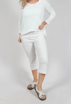 Pull On Pleat Front Trousers in Offwhite