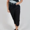 Pull On Pleat Front Trousers in Black