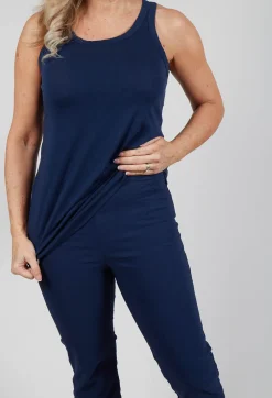 Pull On Pleat Front Trousers in Navy