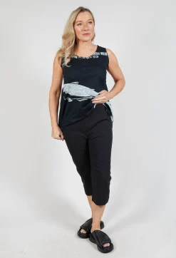 Pull On Pleat Front Trousers in Black