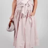 Pull on Pleated Skirt in Pink