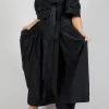 Pull on Pleated Skirt in Black